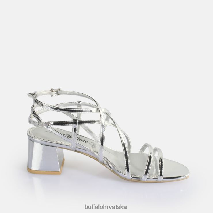 srebro Buffalo veganske sandale na petu lilly cage |sandale TDD6T289